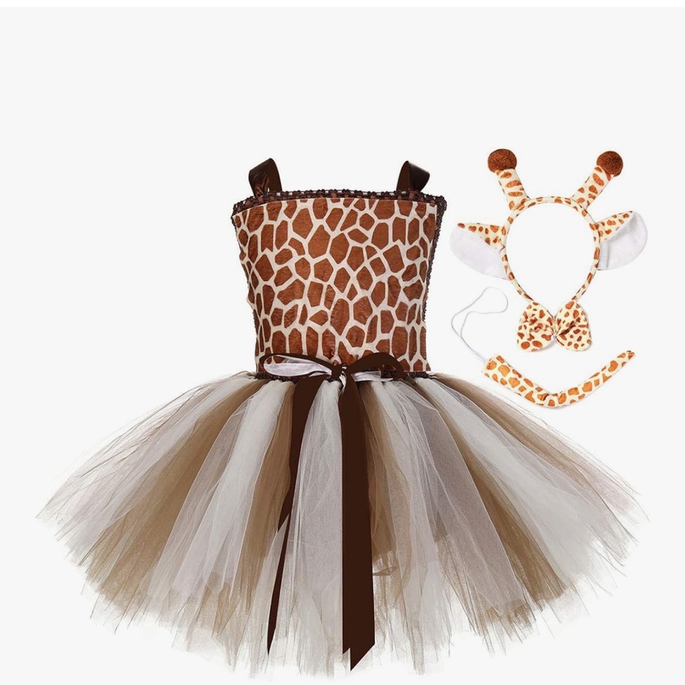 Giraffe Print Tutu Dress with Headband